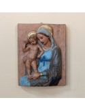 Patinated, Colored and Gold Madonna Boccadirio in Ceramic